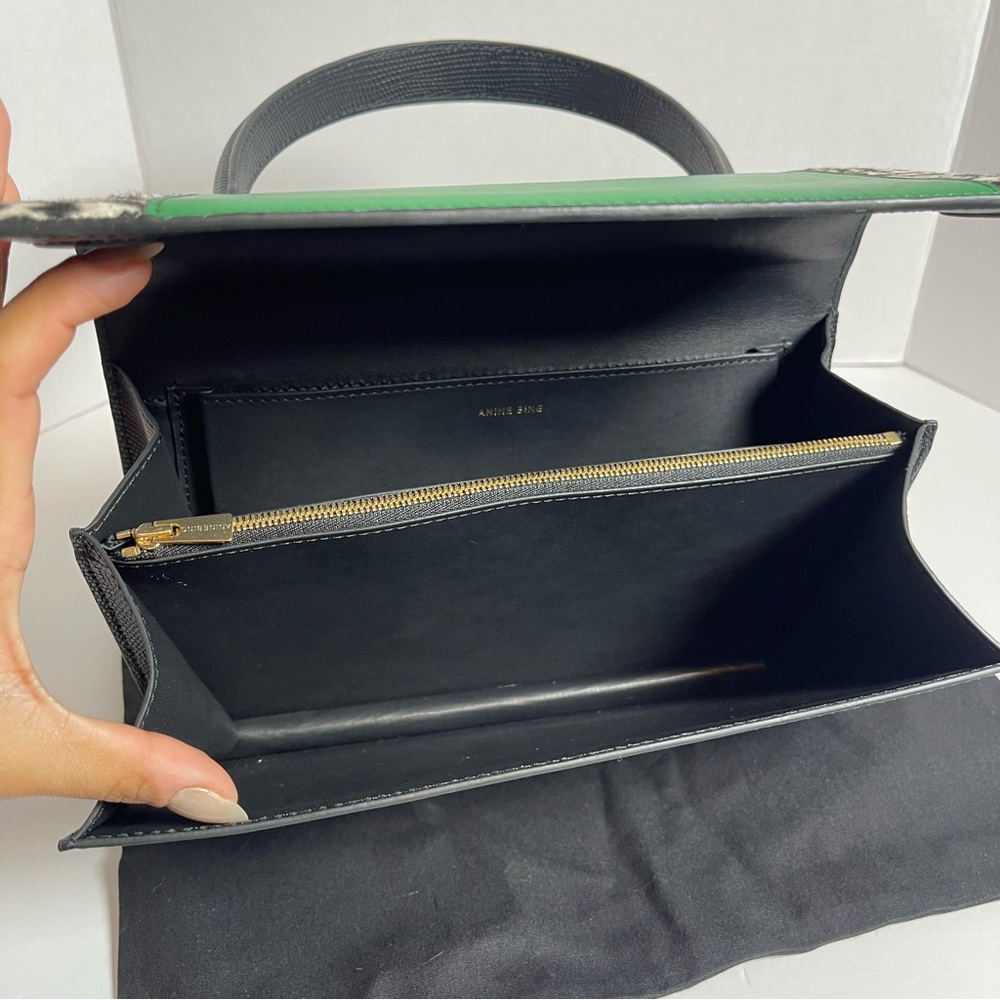 Anine Bing | Green Leather Leopard Printed Handbag - Picture 6 of 8